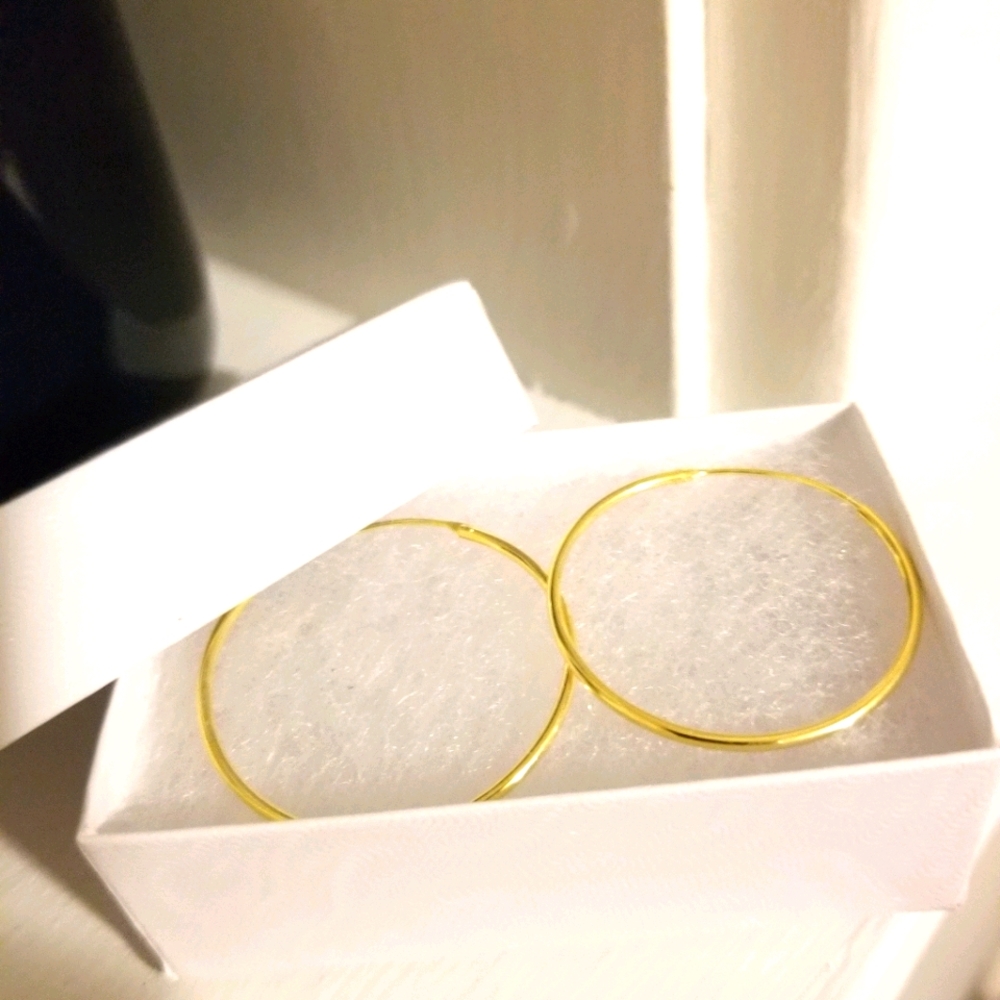 Sterling silver gold hoops